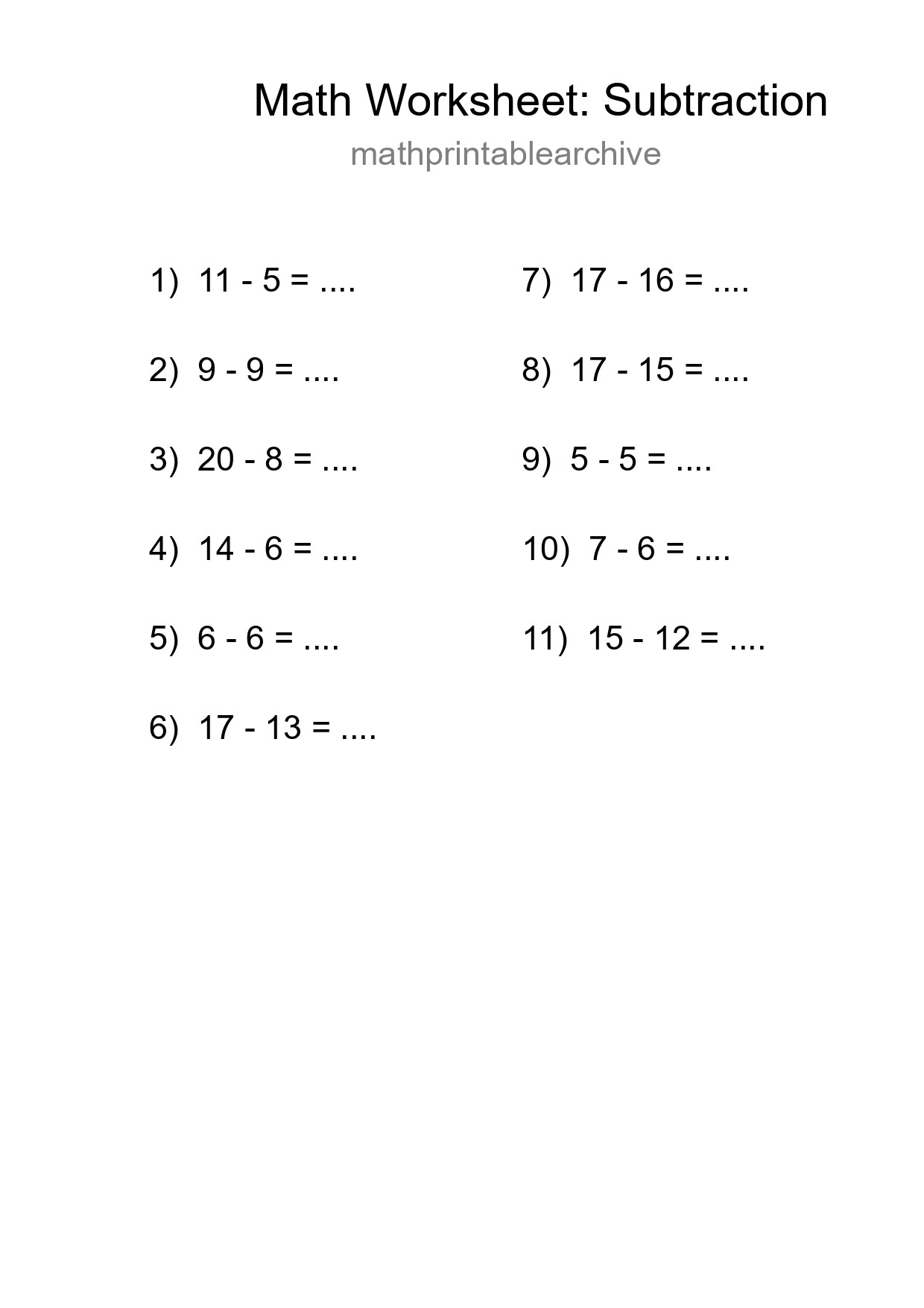 Free 11 Subtraction Math Worksheet For Grade 2 With Answers - Part 19