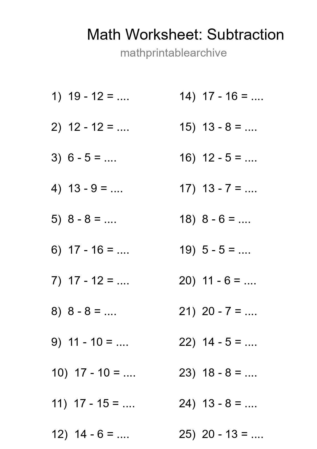 Free 26 Subtraction Math Worksheet For Grade 2 - Part 63