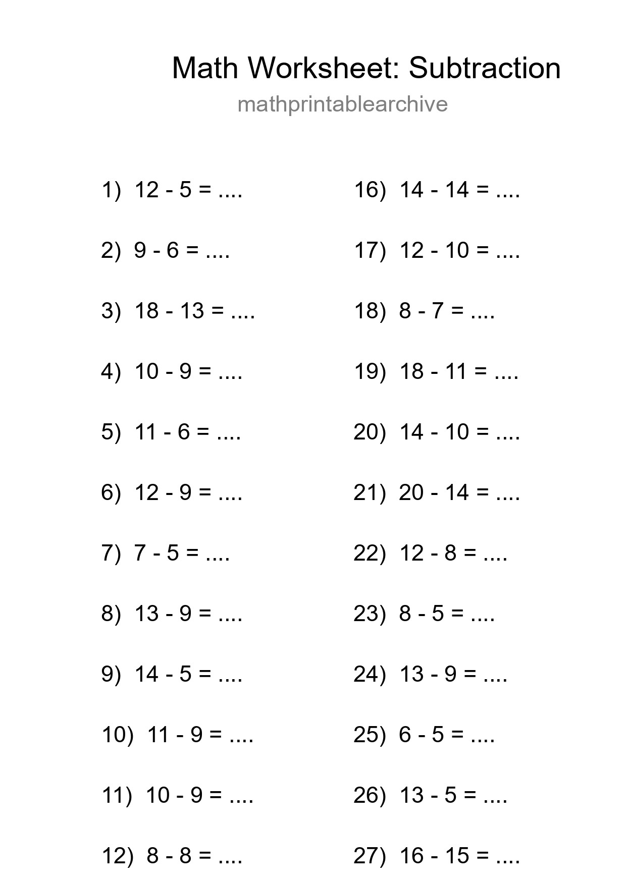 Free 29 Subtraction Math Worksheet For Grade 2 With Answers - Part 250