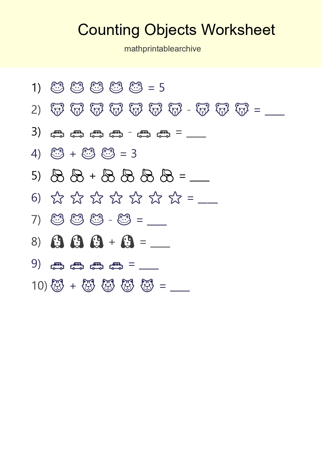 Free Counting Objects Worksheet For Kindergarten - Part 91