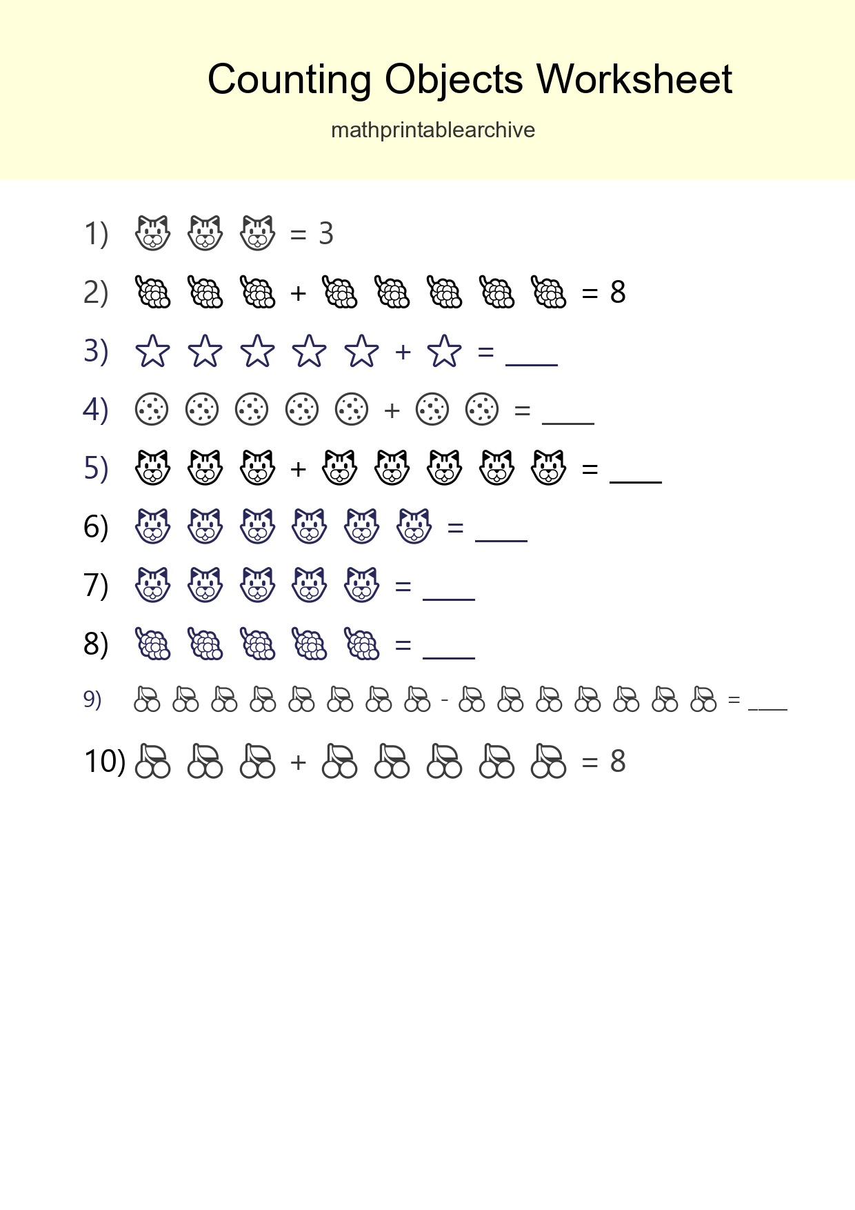 Learn Counting With Pictures Worksheet (Kindergarten) - Part 69