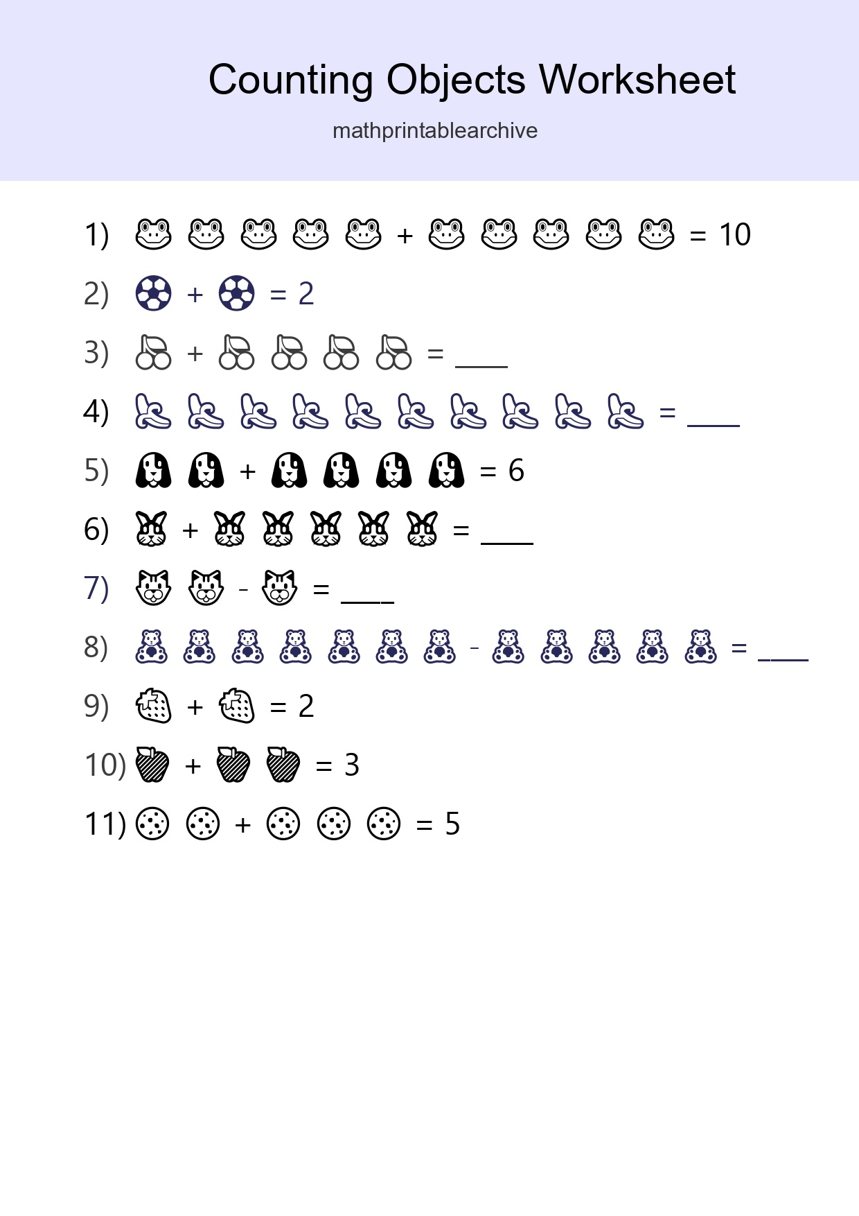 Learn Counting With Pictures Worksheet (Kindergarten) - Part 80