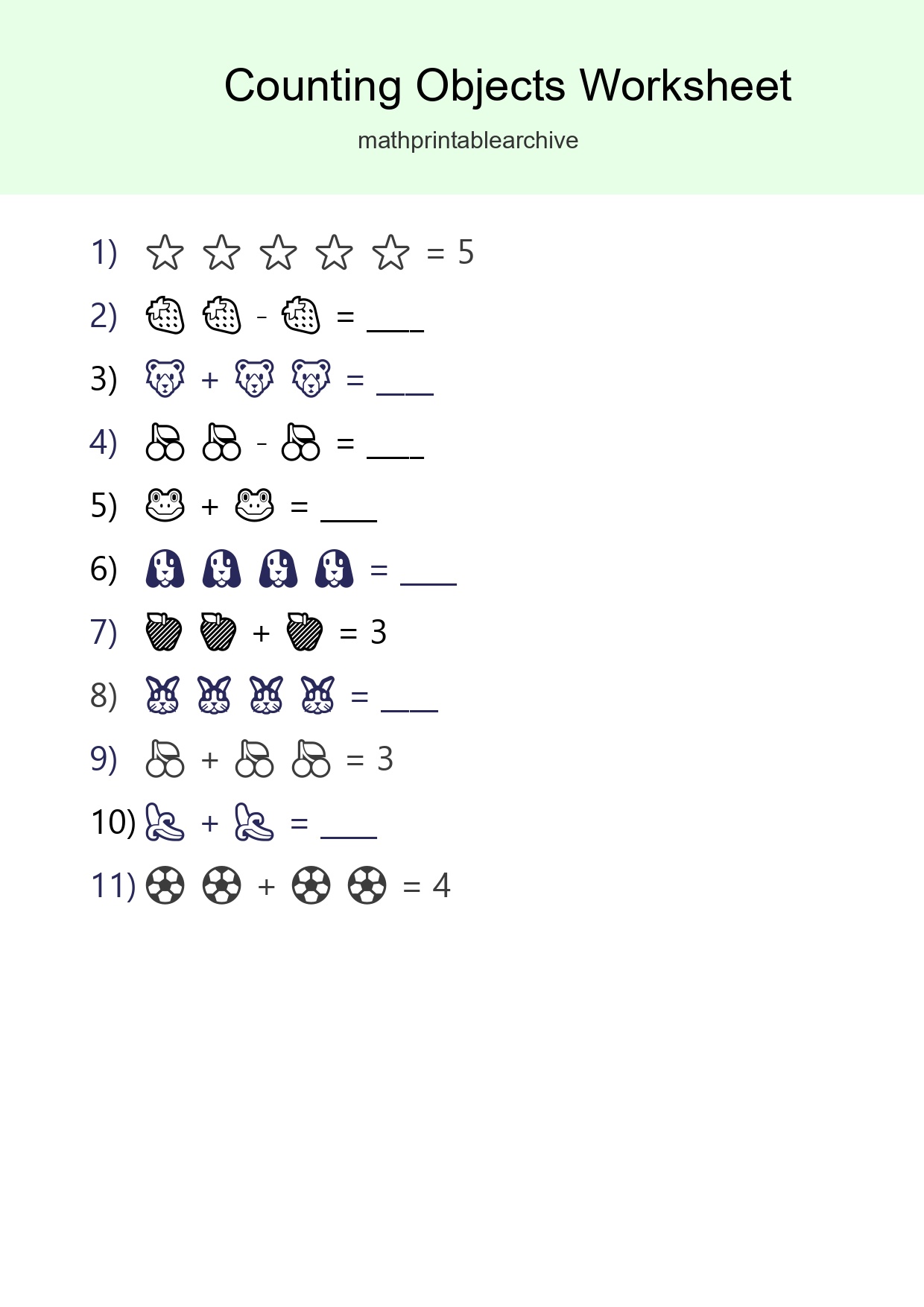 Learn Counting With Pictures Worksheet (Pre-K) - Part 102