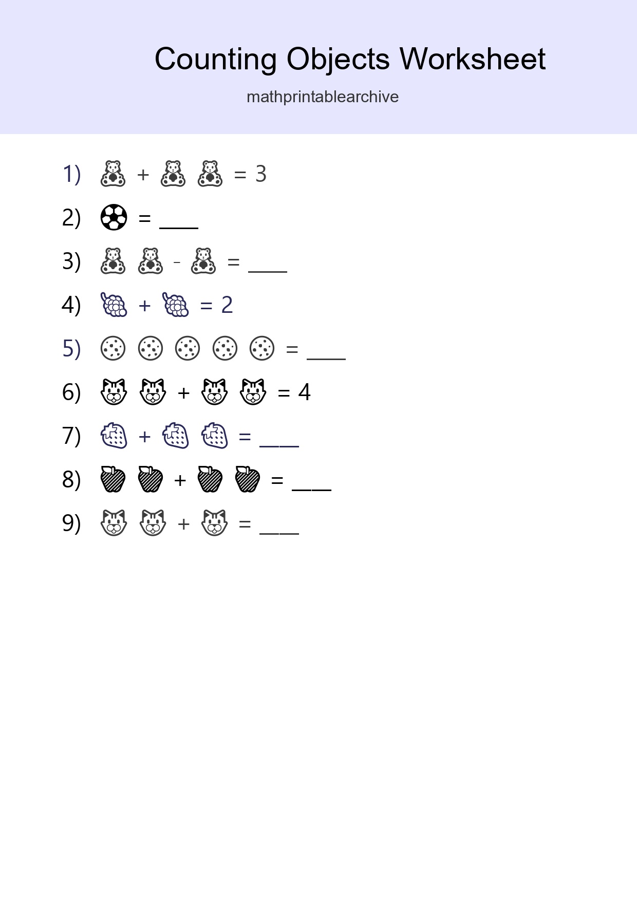 Learn Counting With Pictures Worksheet (Pre-K) - Part 168