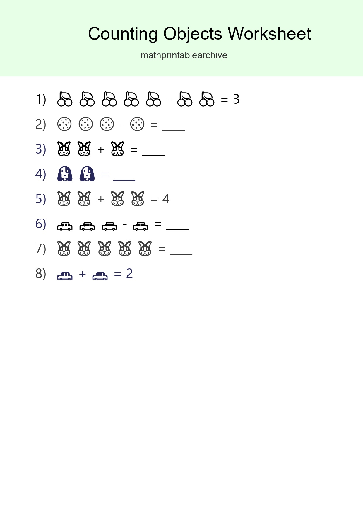 Learn Counting With Pictures Worksheet (Pre-K) - Part 256