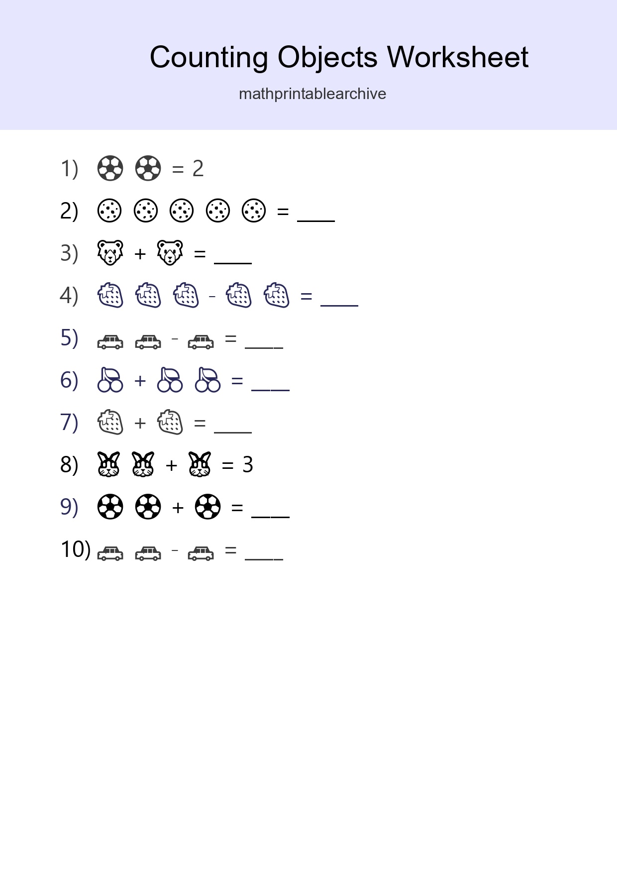 Learn Counting With Pictures Worksheet (Pre-K) - Part 3